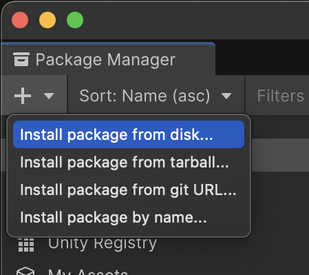 Adding a local package to the package manager