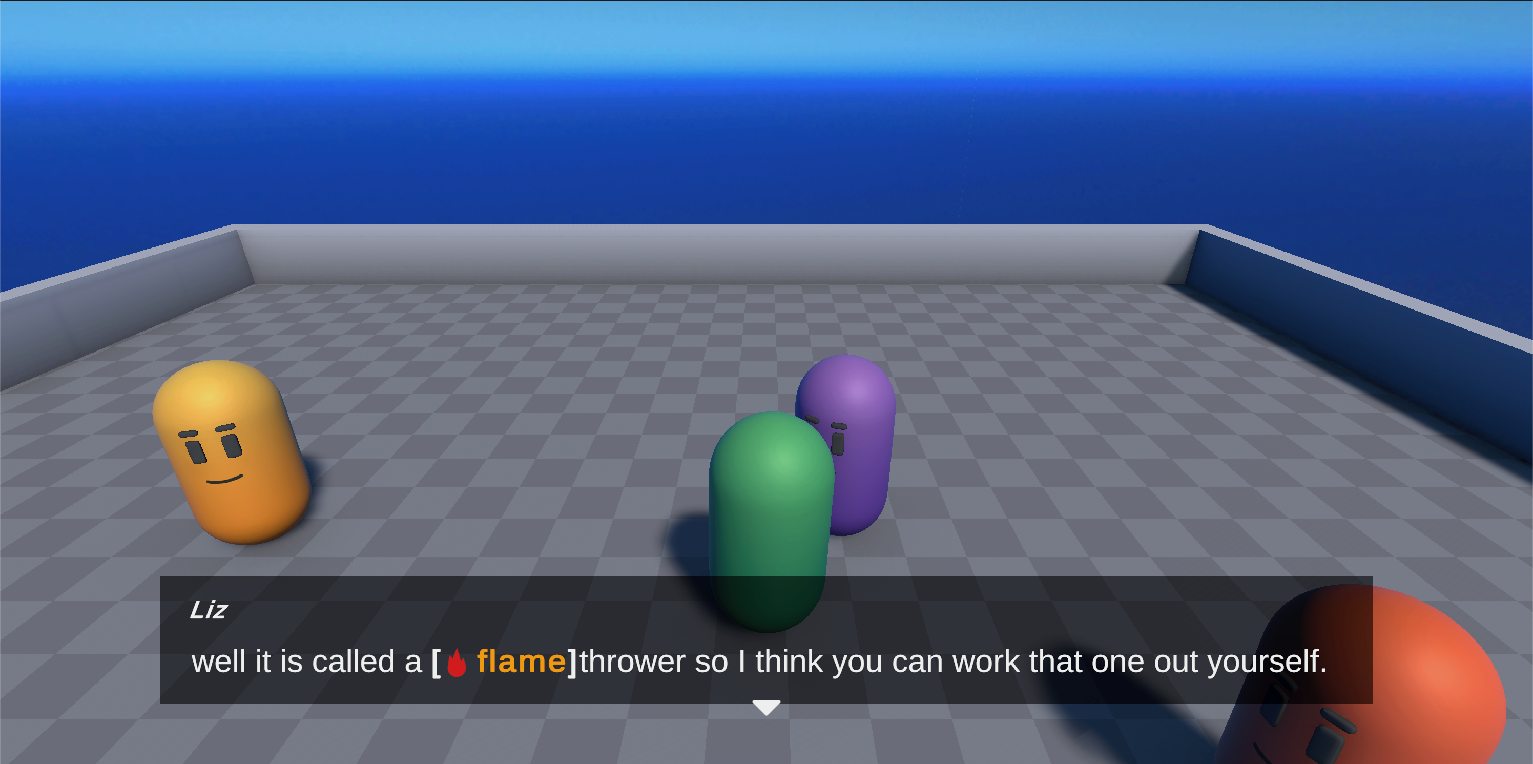 Line where the flame is coloured and has a sprite