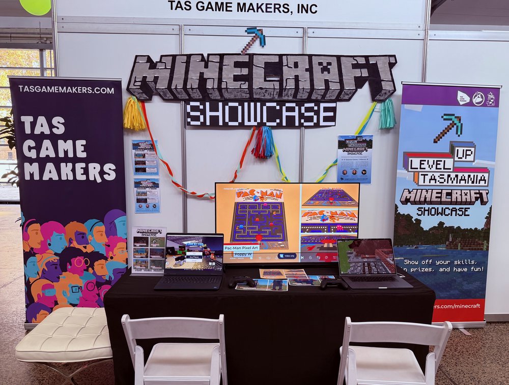 Students competing in the Minecraft competition at Level Up Tasmania