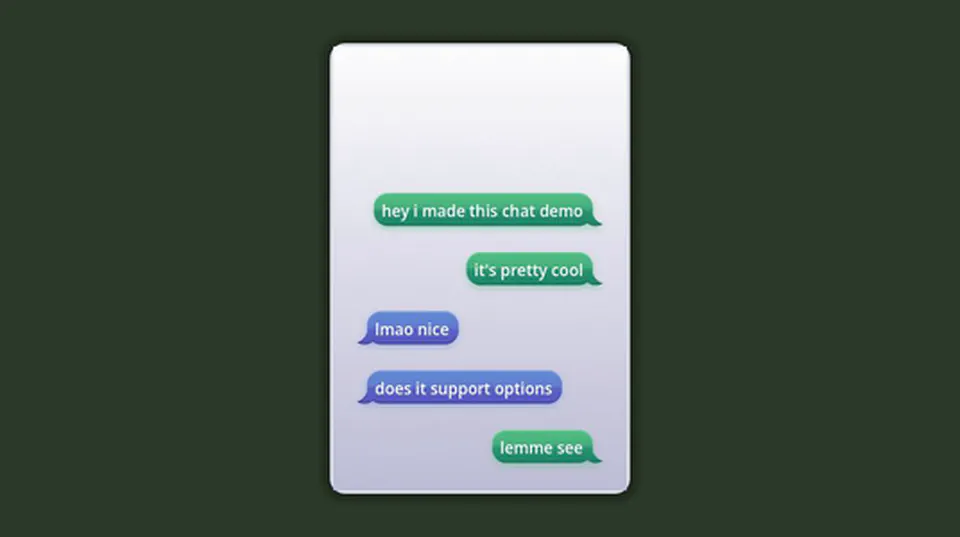 A phone chat with message bubbles on both sides.
