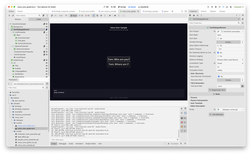Yarn Spinner for Godot with GDScript