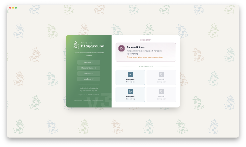 Yarn Spinner Playground