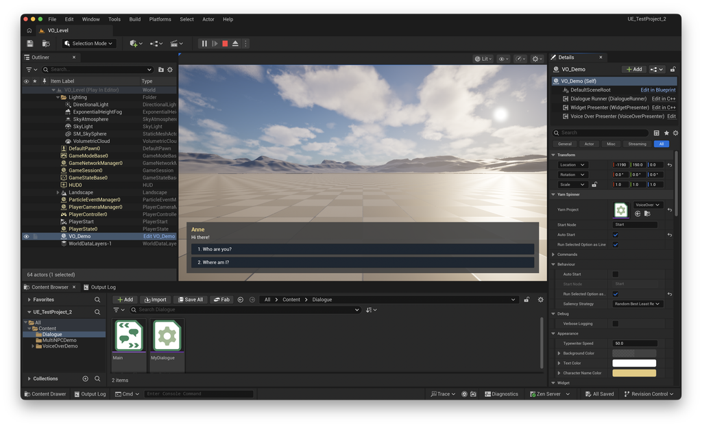 Yarn Spinner for Unreal Engine